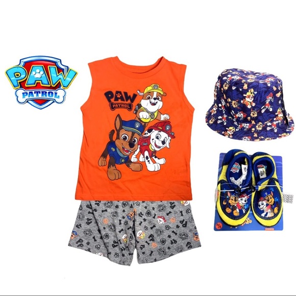 NWT Paw Patrol Shorts Set With Bucket Hat & Shoes - Picture 1 of 14